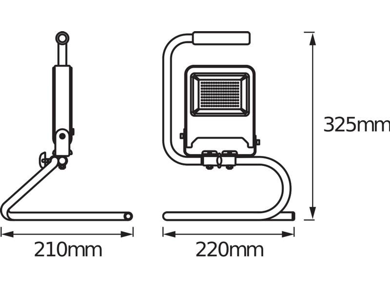 Ledvance Scheinwerfer Worklight S-Stand CH Plug, 30 W, 4000 Flexibles, tragbares Arbeitslicht mit Stecker-Typ J (SEV 1011)