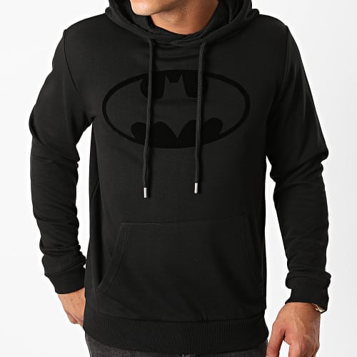 Sweat Capuche Batman Logo Velvet Noir Noir