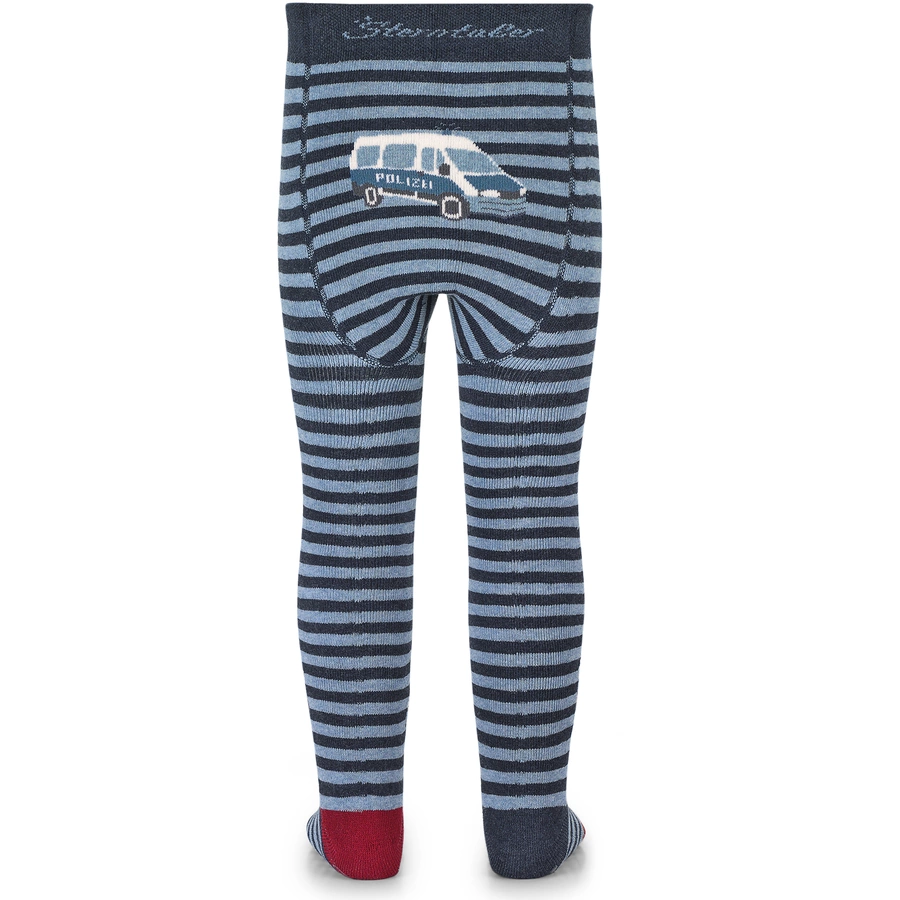 Sterntaler Krabbelstrumpfhose Polizei blau melange