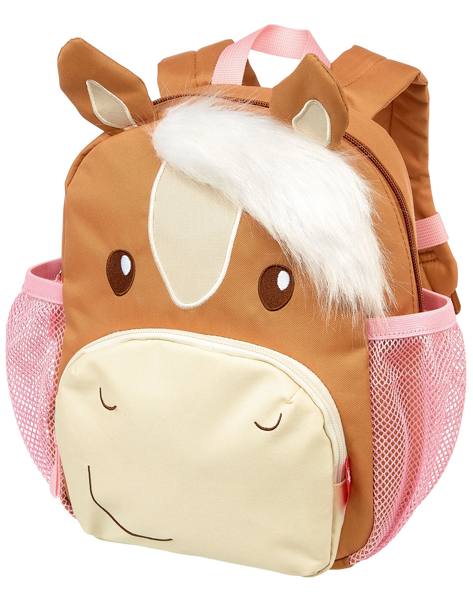 Kinder-Rucksack PONY LOVE (20x28x8cm) in braun/rosa