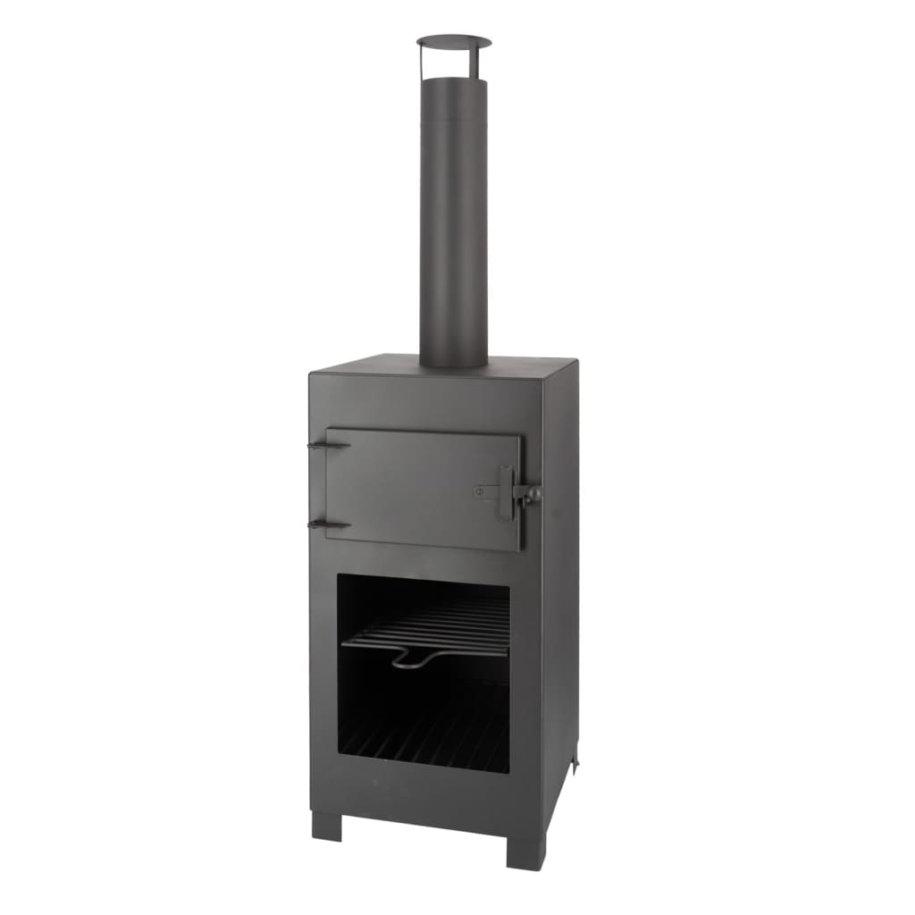 Poêle de terrasse avec four à pizza noir