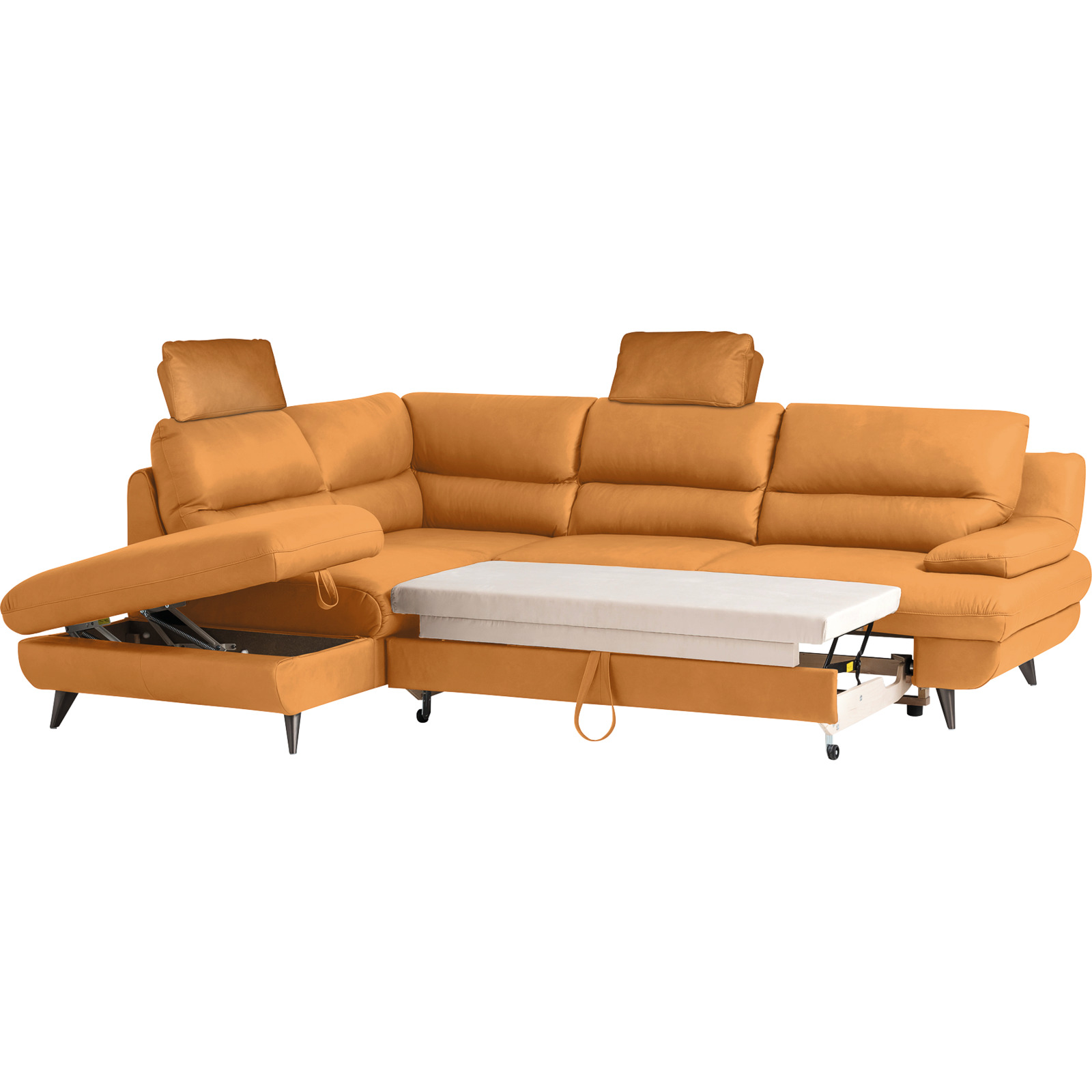Ecksofa Pike Leder, Ottomane links fango