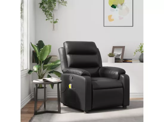 Fauteuil massant inclinable Noir Similicuir