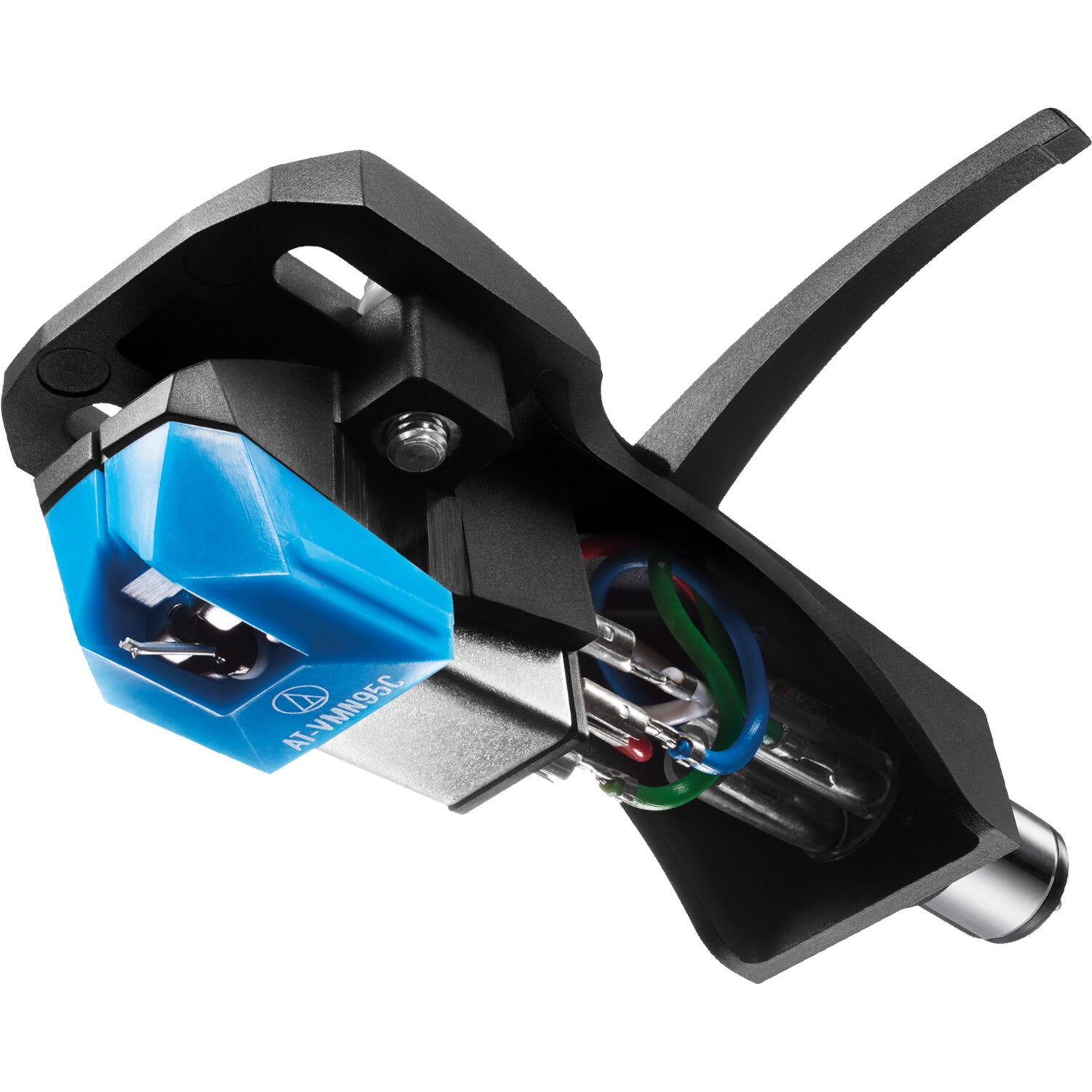 Audio Technica AT-VM95C/H MM cartridge gemonteerd op headshell, sferische stylus