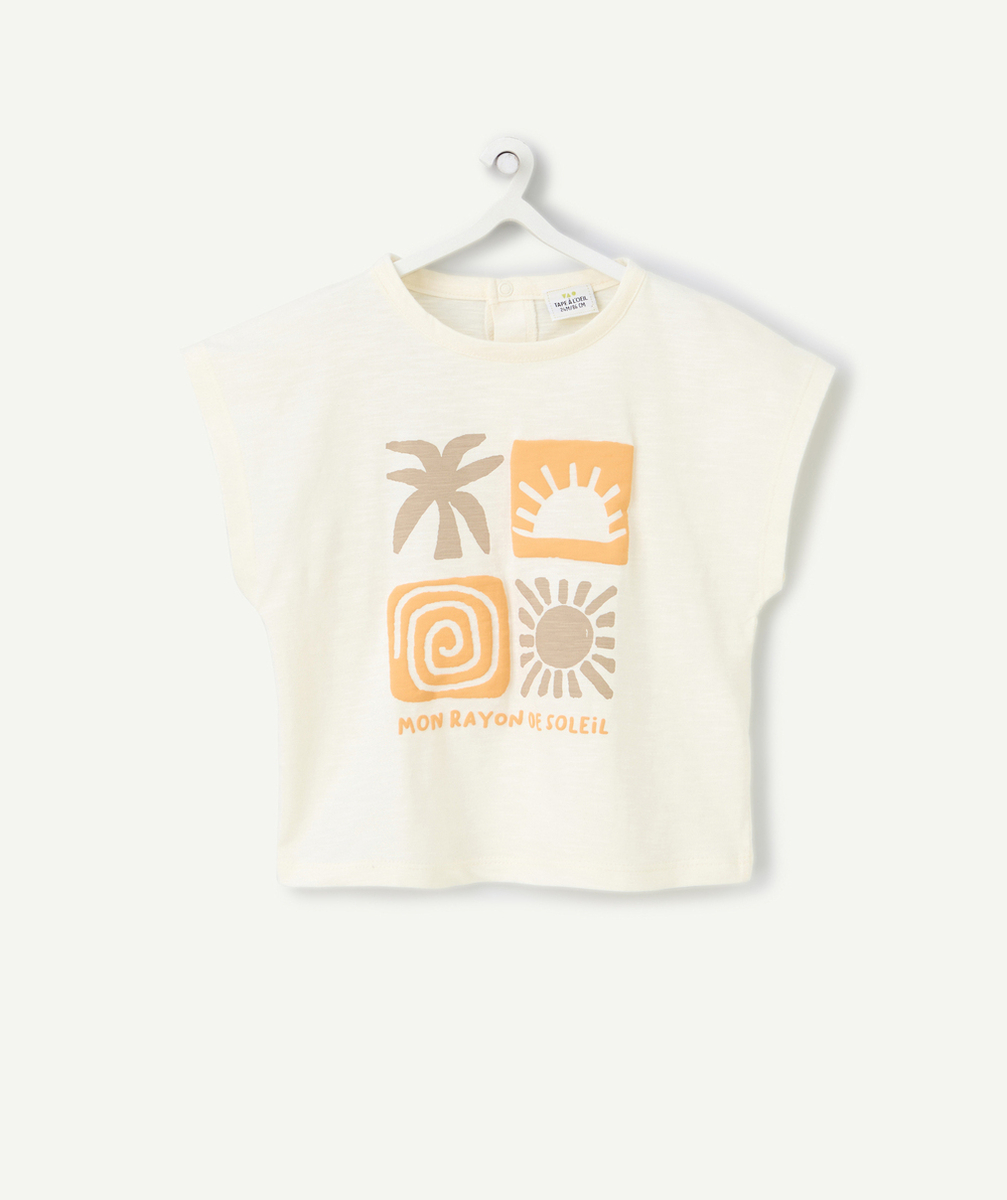 t-shirt manches courtes bébé garçon en coton bio motif soleil