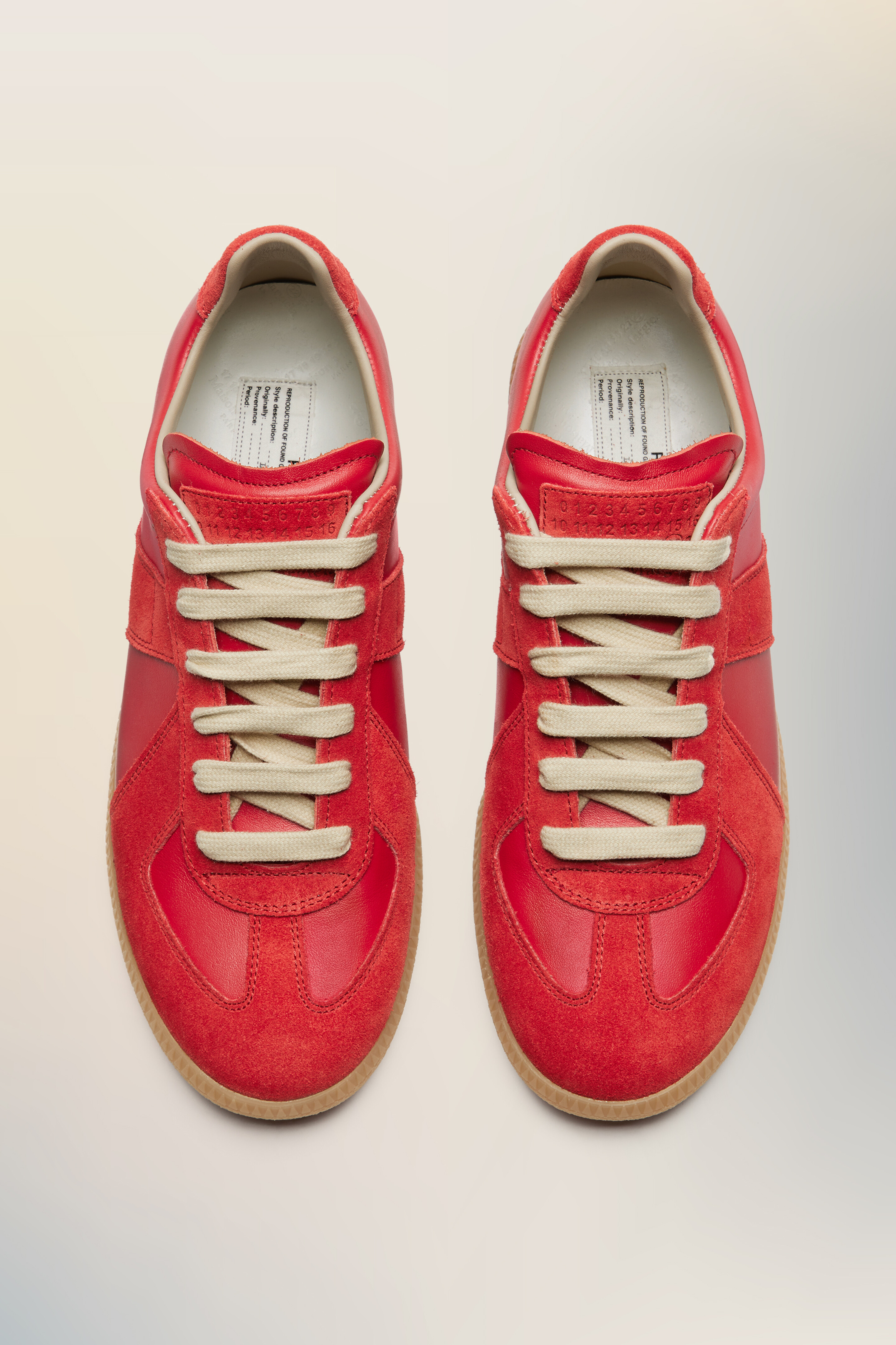 Sneakers Replica rouges en cuir pour homme Boero