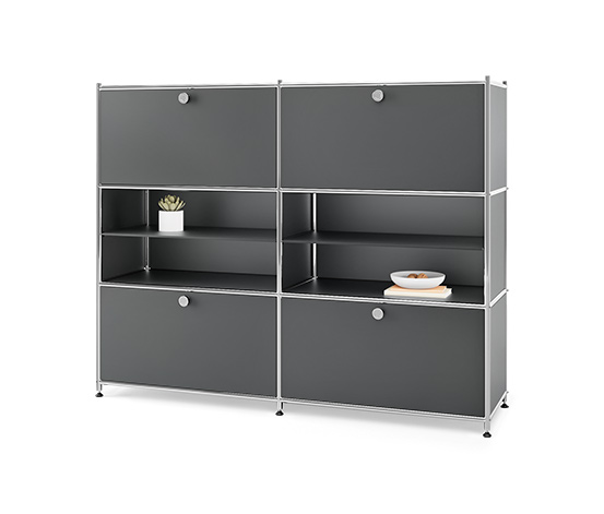 Kommode Metall »CN3« mit 4 Klappenfächern, grau