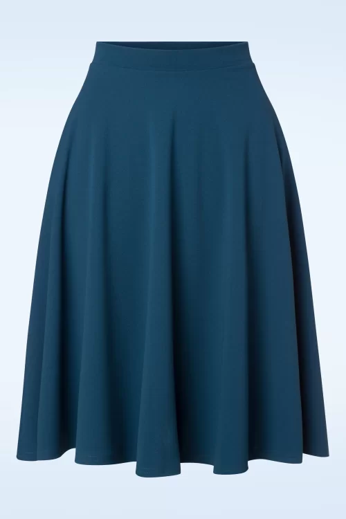 Vintage Chic for Topvintage Sheila swingrok in petrol blauw