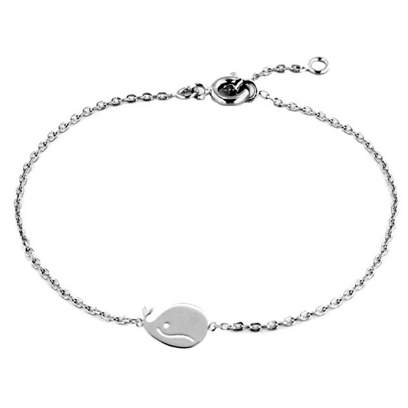 Bracelet breloque baleine en argent 925°/00 - 16cm
