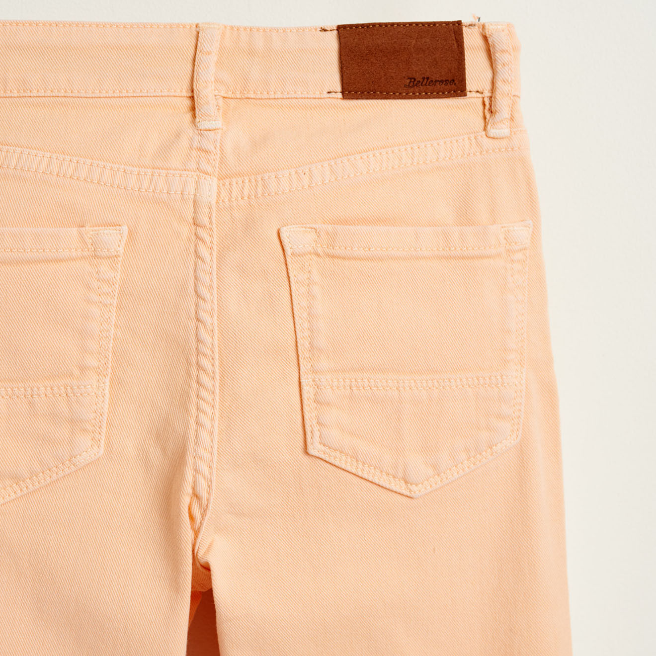 Bellerose Pantalon Pinata en Toile de Coton coupe droite saumon