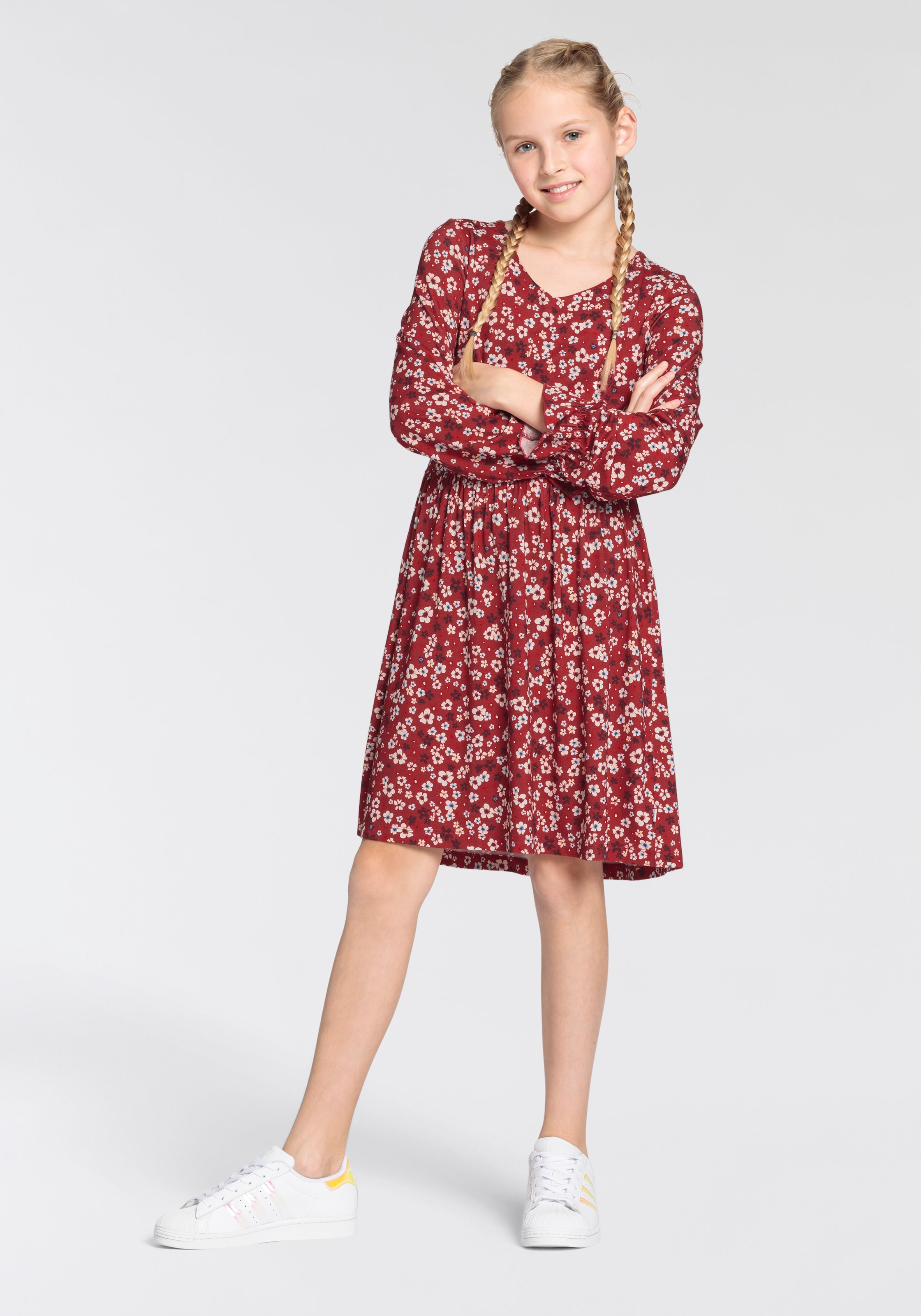 DELMAO Jerseykleid »Viskose-Kleid für Mädchen,« festliche Anlässe,  kniefreie Länge,  modisch