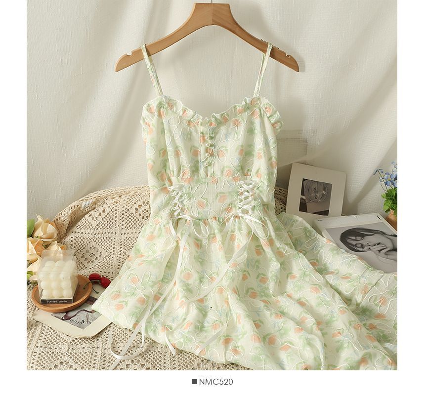 Lemongrass - Midi-jurk met korsettaille en bloemenprint in 5 kleuren