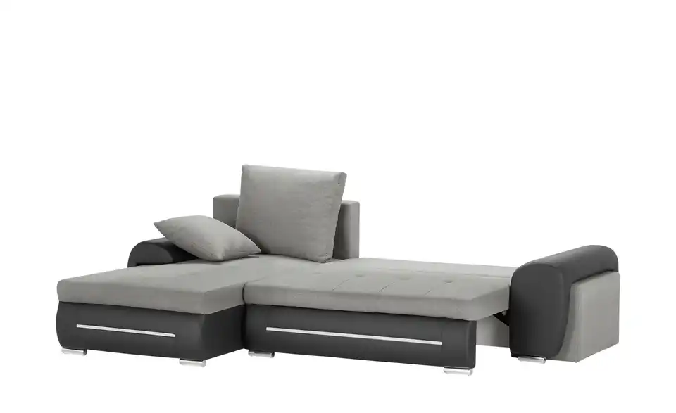 Ecksofa Emma links Schwarz, Hellgrau