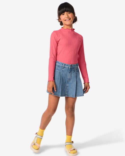 t-shirt enfant avec côtes rose