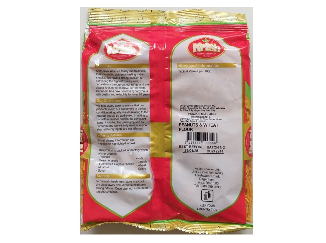 APERITIVO INDIANO KRISH PUNJABI MIX 200G