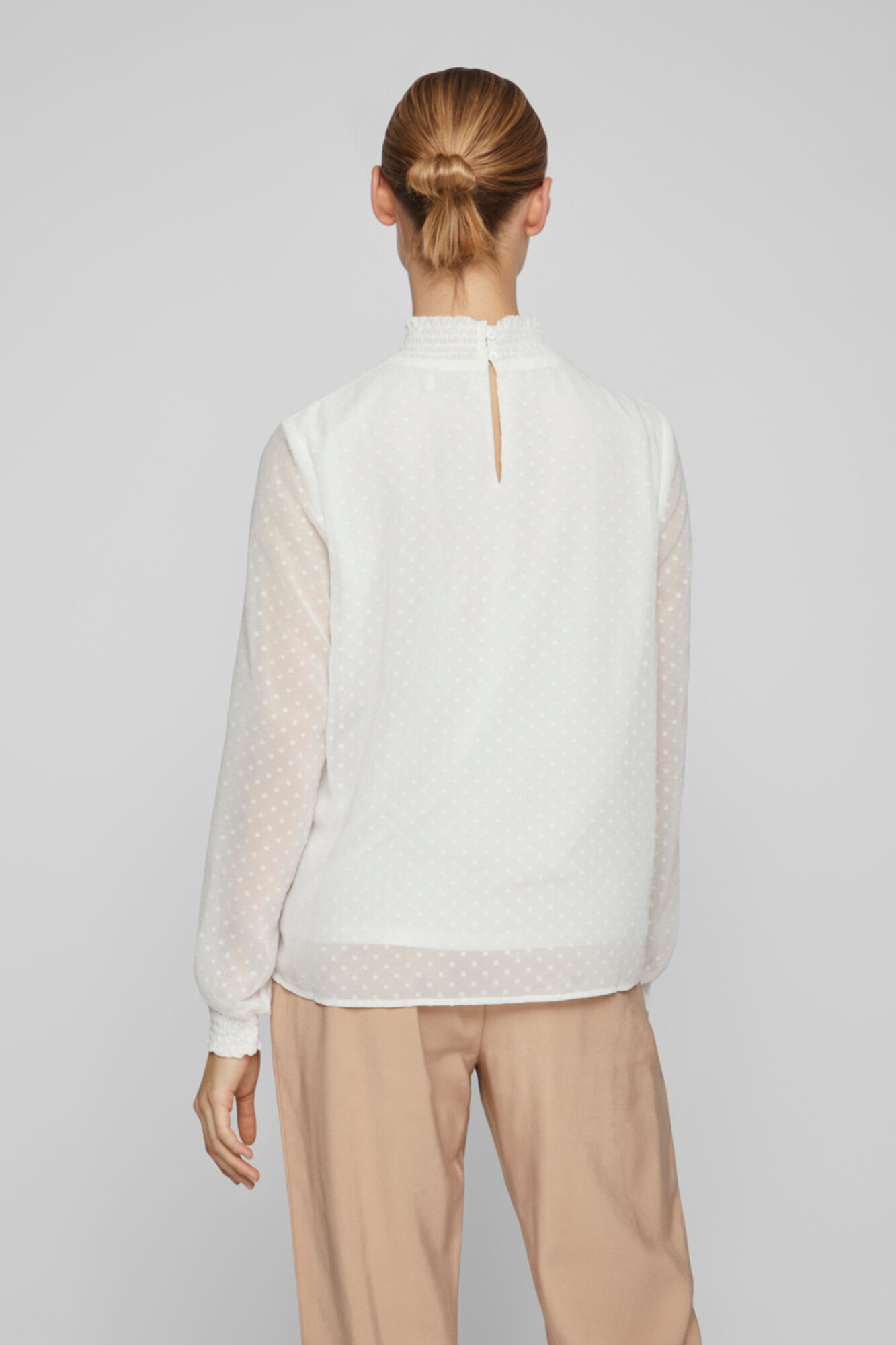 Blusa plumetti de manga comprida - Branca