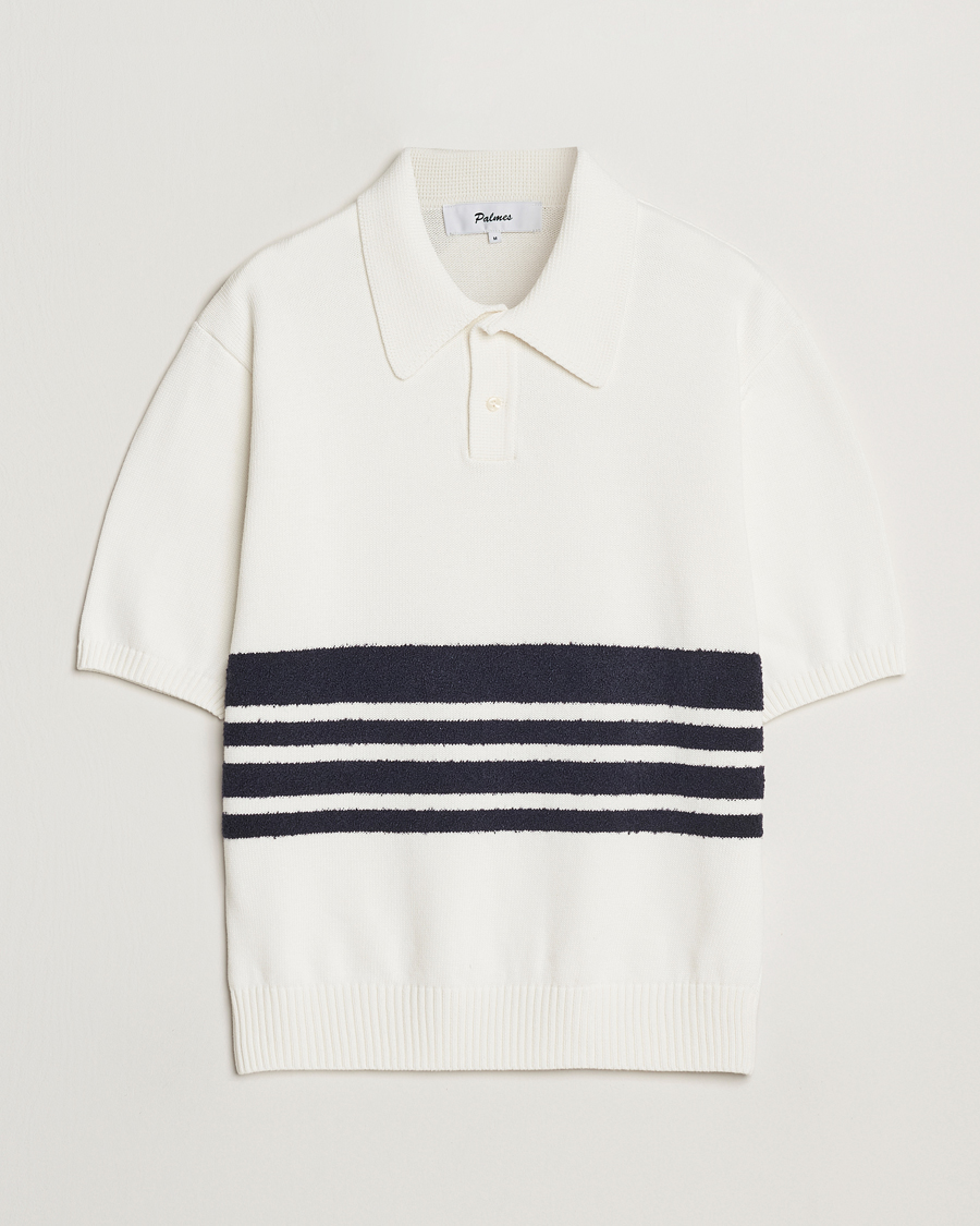Palmes Panel Knit Polo Off White