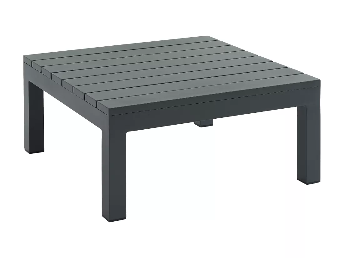 Salon de jardin modulable en aluminium : 1 canapé d'angle + 1 table basse - Anthracite - RISILI de MYLIA