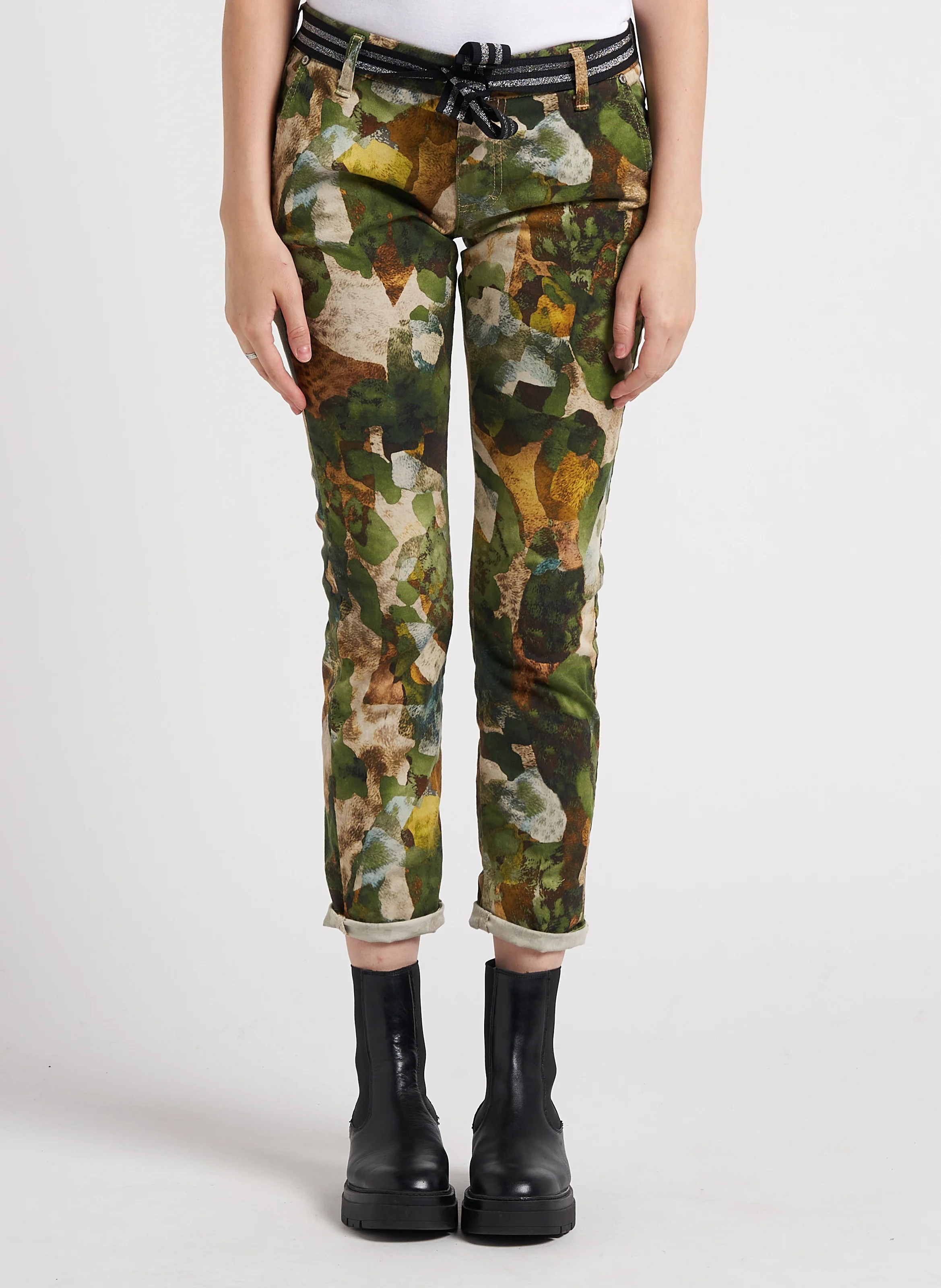 Pantalon chino en coton imprimé | Multicolore