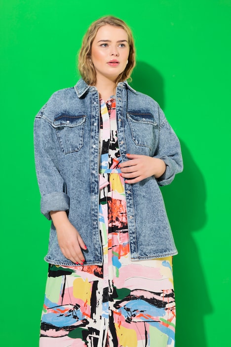 Jeanshemd, oversized, Vintage Look, Langarm