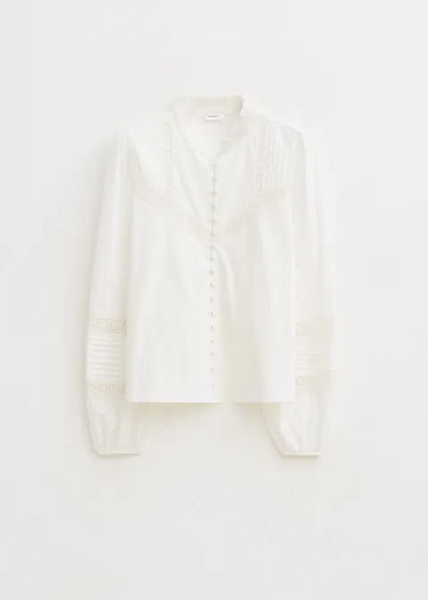 Blouse met detail wit (WIT)