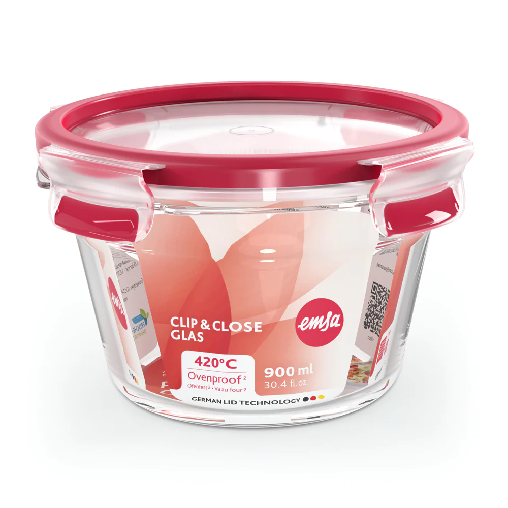 Boite ronde 0,9 L Clip&close Emsa