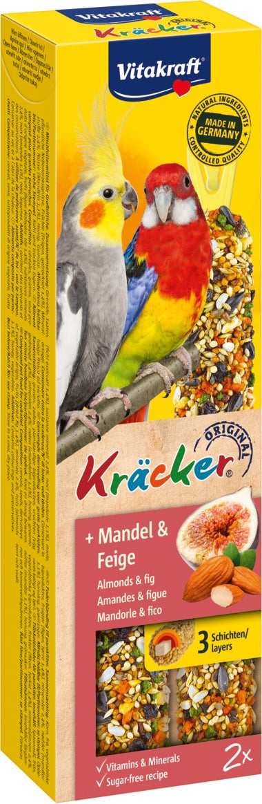 Vitakraft vogelsnack Kräcker valkparkiet amandel en vijg 2 stuks