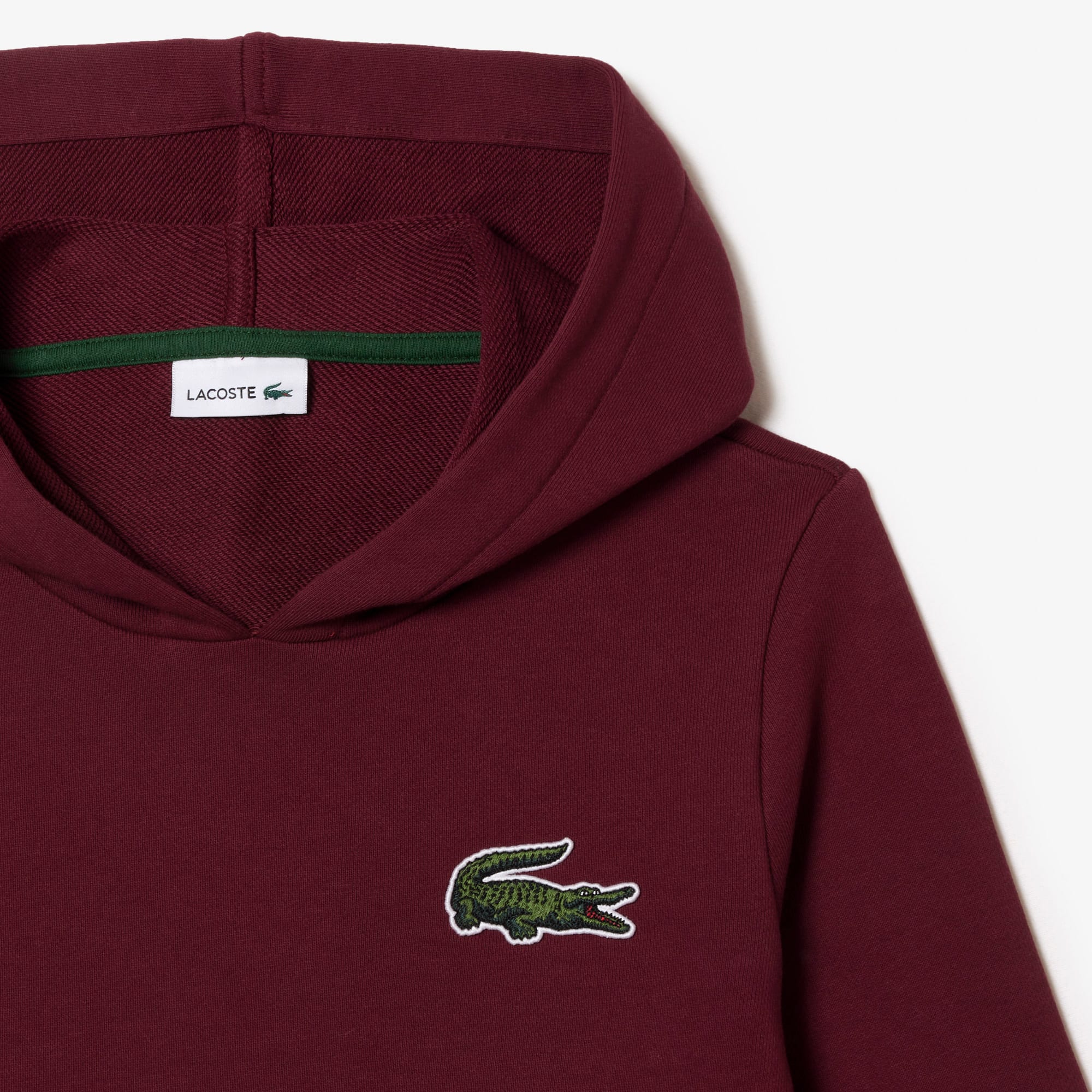 Robe sweatshirt à capuche en molleton de coton Pantalons & Robes - Rouge - Lacoste - Fille