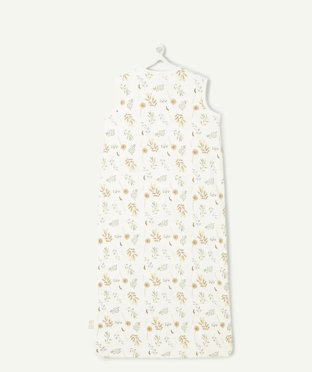 JOLLEINGIGOTEUSE SANS MANCHES BLANC CASSÉ AUX FLEURS SÉCHÉES