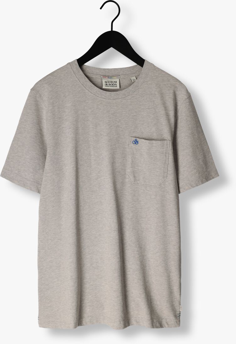 SCOTCH & SODA grijze scotch & soda t-shirt crewneck pocket tee