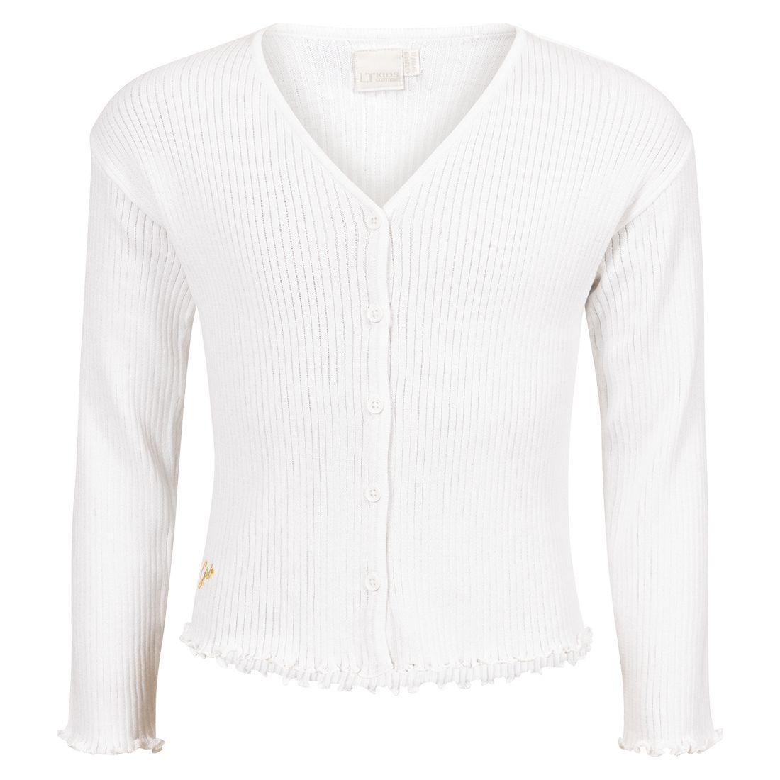 Cardigan ribbestrikket cropped Tuva