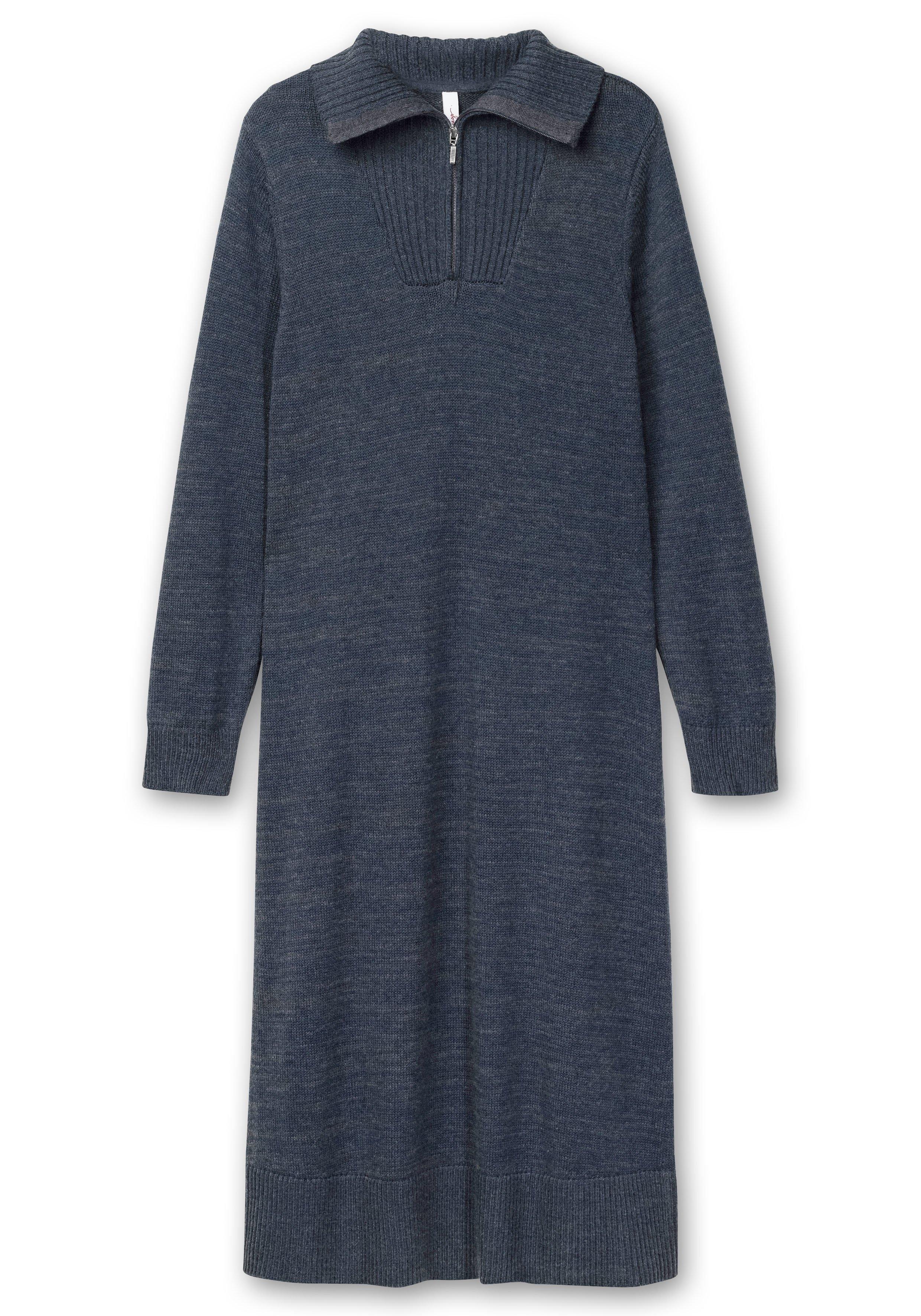 Strickkleid in Midilänge, mit Troyerkragen