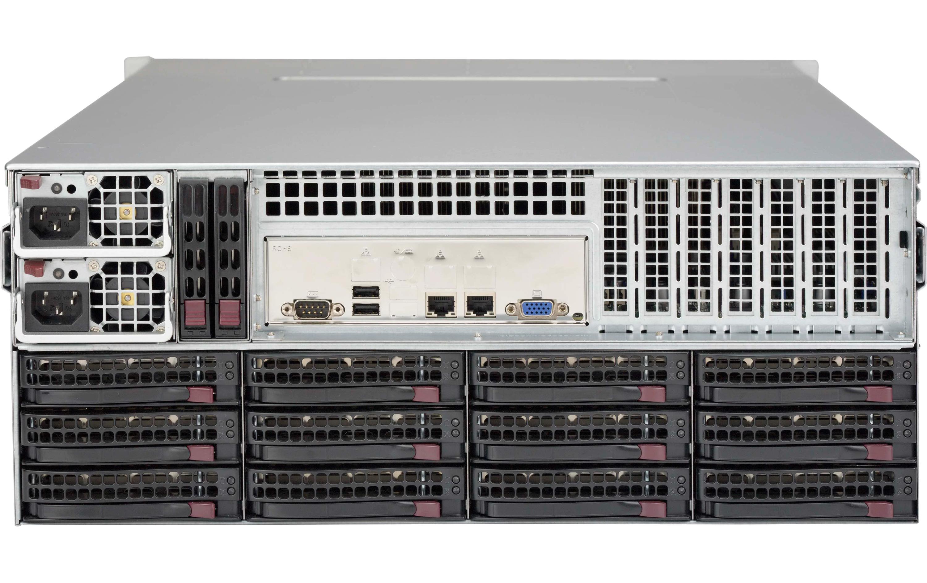 SuperChassis 847BA-R1K23LPB<br>4U-Serverchassis mit umfassender Unterstützung für grosse Speicheranforderungen und redundanter Kühlung