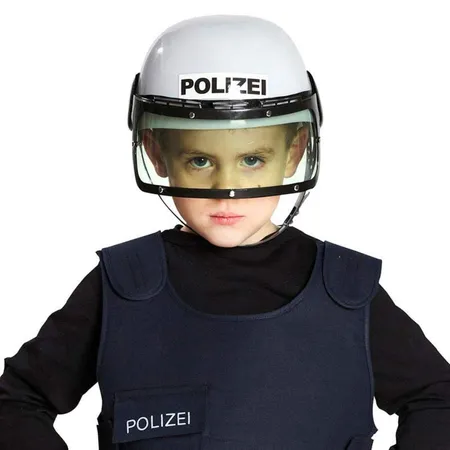 Mottoland Kostüm Polizeihelm mit Visier Kinder