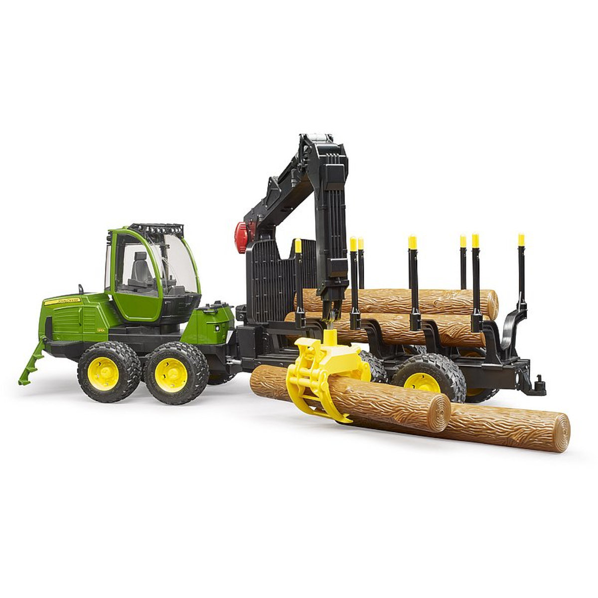 BRUDER Spielwaren GmbH + Co. KG Bruder 02133 John Deere 1210E Rückezug mit 4 Baumstämmen + Holzgreifer