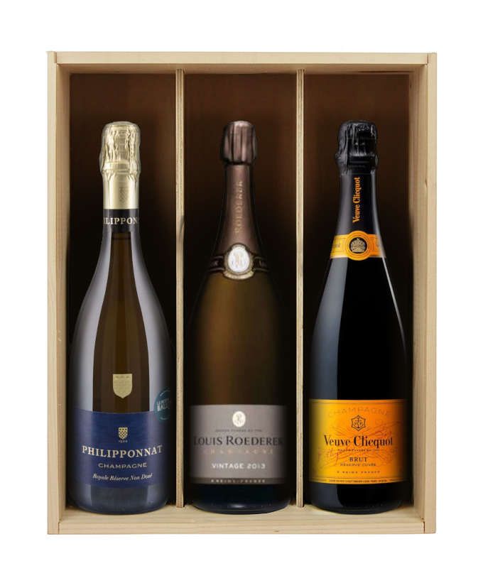 Champagnes d'exception - 3 bouteilles & Caisse bois