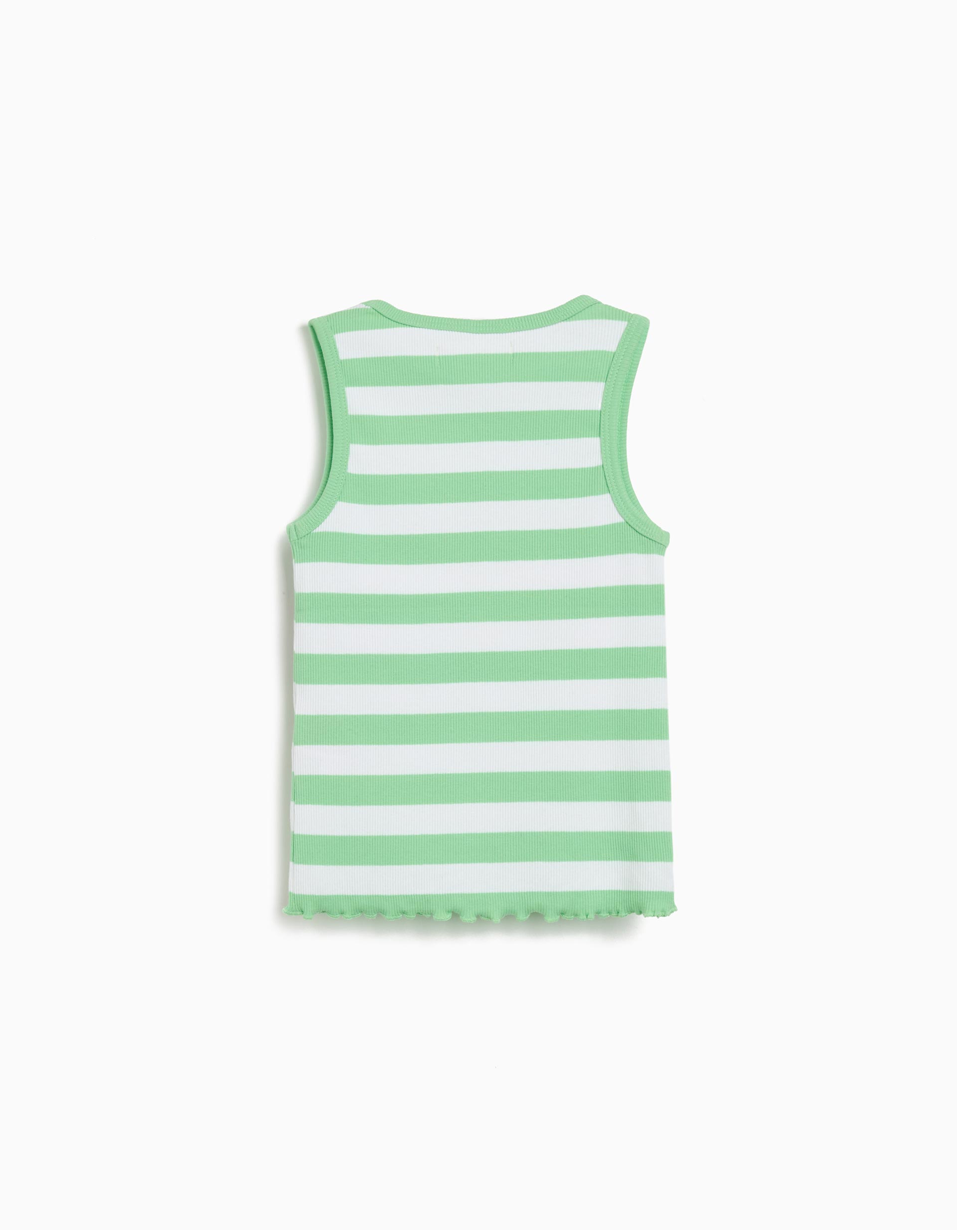 T-shirt sem Mangas, Menina, Verde Claro