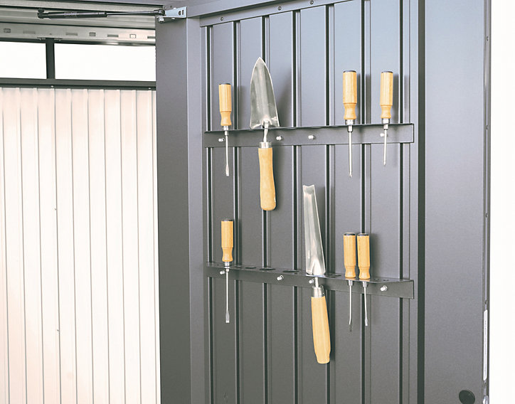 2 supports de petits outils pour abri de jardin Biohort AvantGarde, HighLine et Panorama