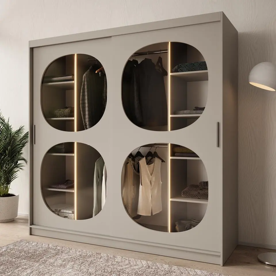 Meubella - Kledingkast Bravanti - Beige - 200 cm