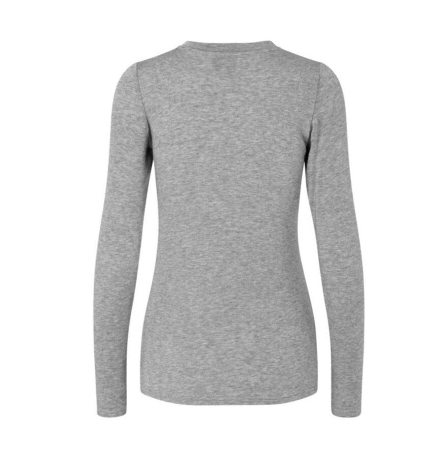 Second Female  Matima O-neck langærmet t-shirt - Grey Melange