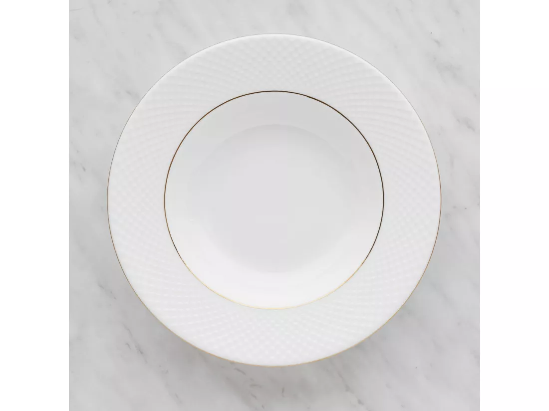 Assiette Creuse Eleni Blanc Moyen 4 x 23.5