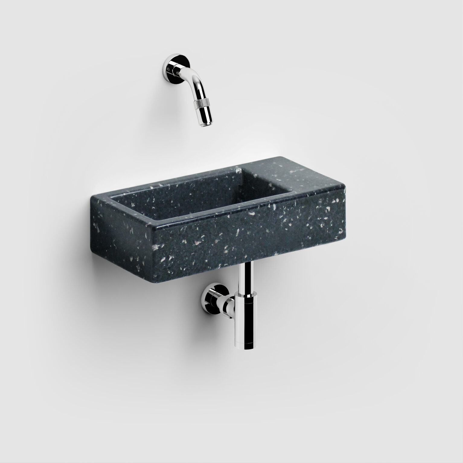 Clou Flush 3 fontein gerecycled polyethyleen 36cm zonder kraangat rechts heelal