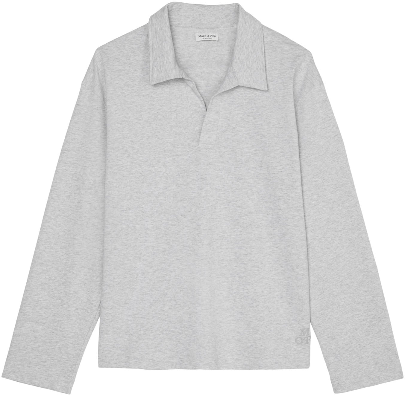Marc O'Polo Langarm-Poloshirt »Heavy Jersey-Woven«, V-Ausschnitt, Langarm