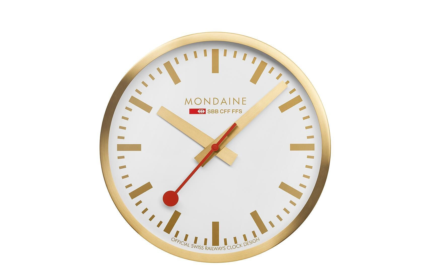 LE Mondaine Wanduhr Quartz D25 cm gold - Weiss, Gold