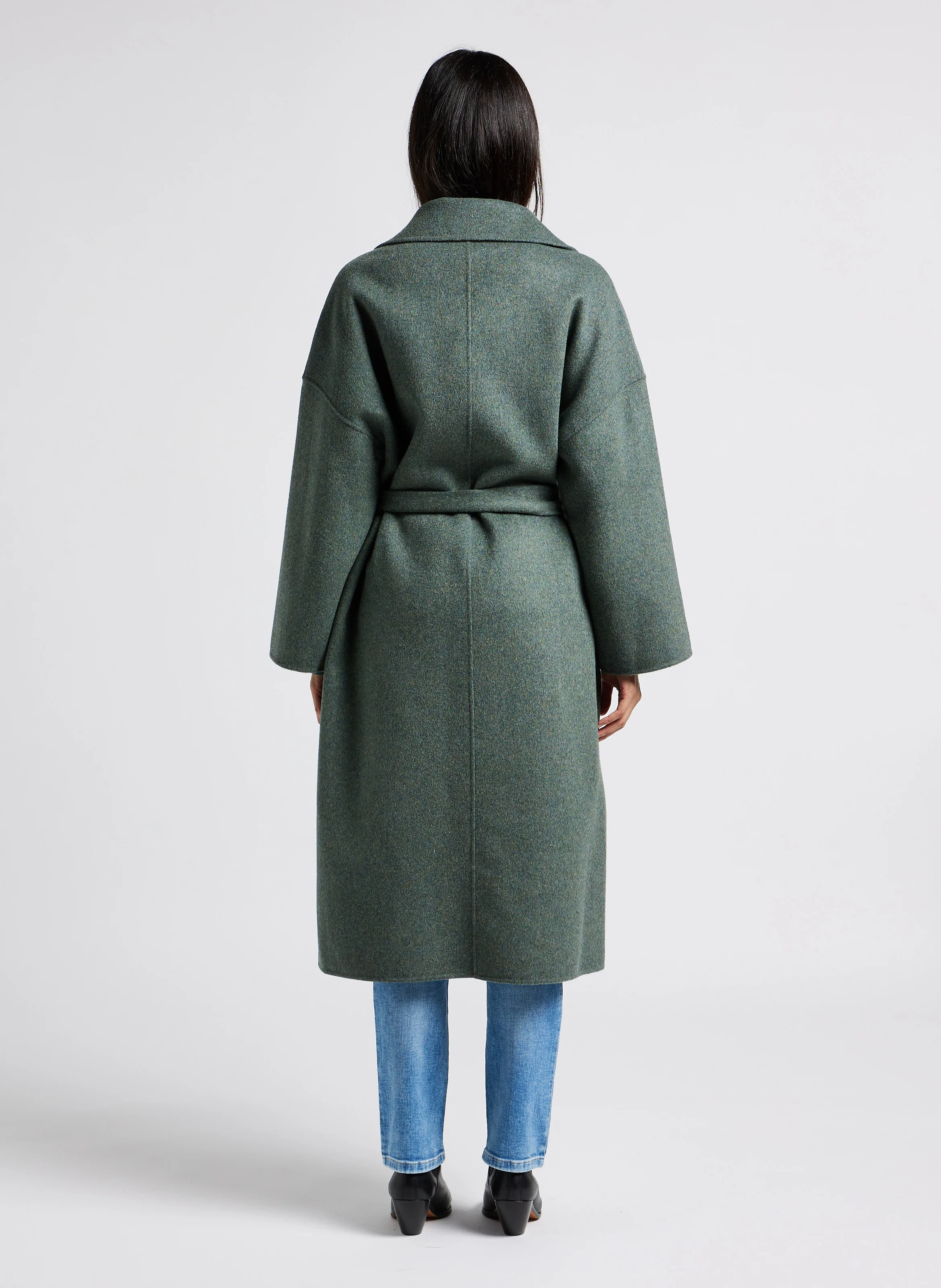 SIMON - Manteau ample à encolure crantée | Vert