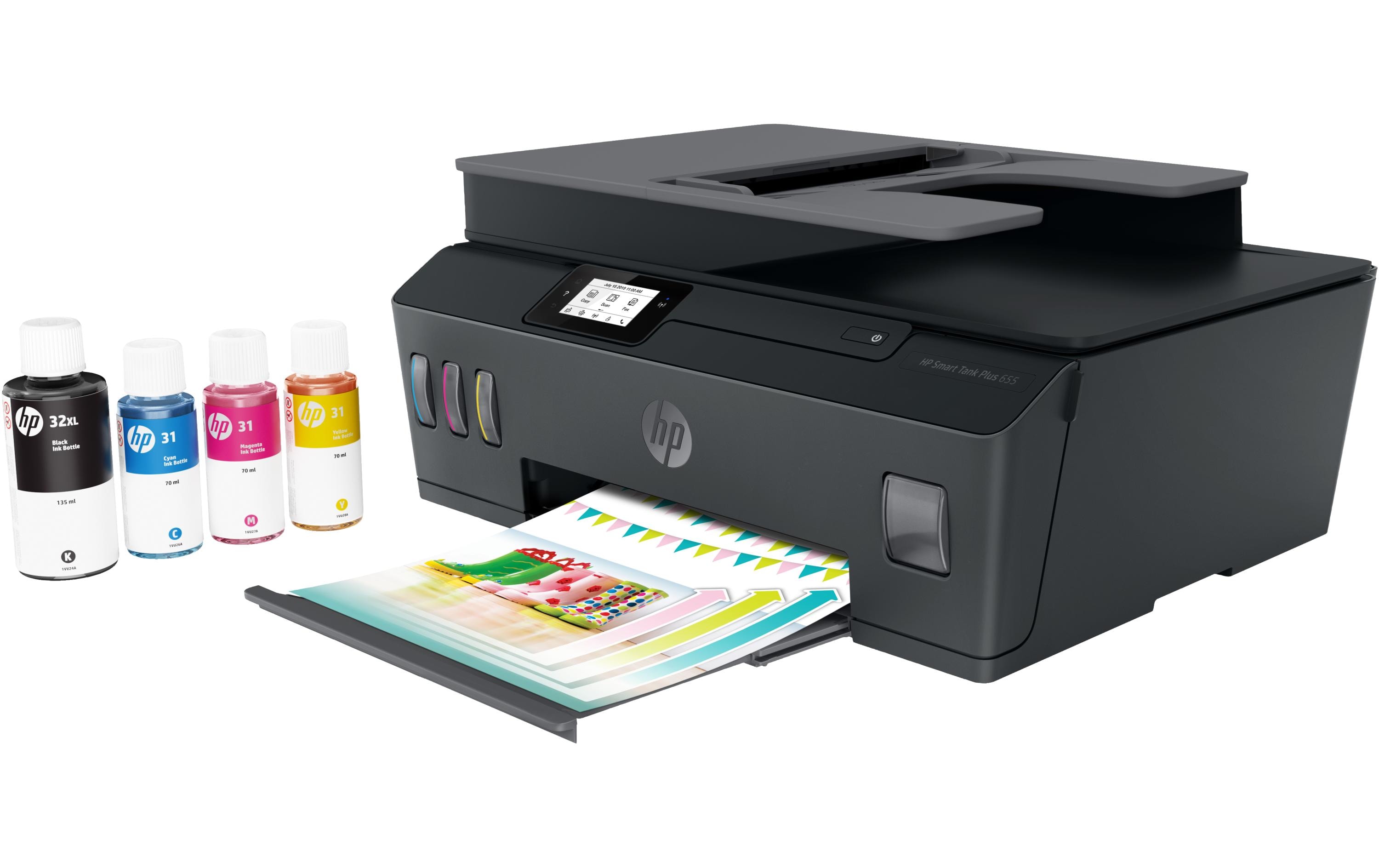 Multifunktionsdrucker Smart Tank Plus 655 All-in-One<br>4-in-1-Drucker mit Wi-Fi und Bluetooth-Konnektivität sowie intelligentem Farbtank-System und Faxfunktion