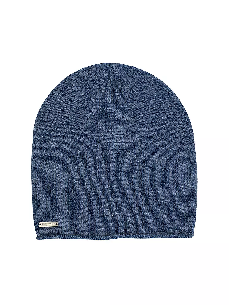 SEEBERGER Kaschmir Mütze - Haube blau