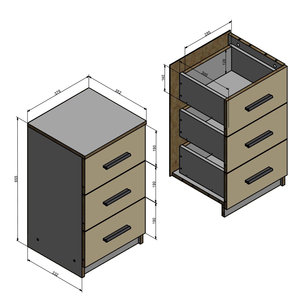VICCO Nachttisch für Boxspringbett Nachtschrank Nachtkommode Kommode Schrank