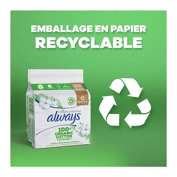 Absorventes Always Cotton Protection Long com Abas, Pacote com 9 unidades