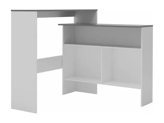 Table de bar avec 2 dessus de table Blanc et gris 130x40x120 cm